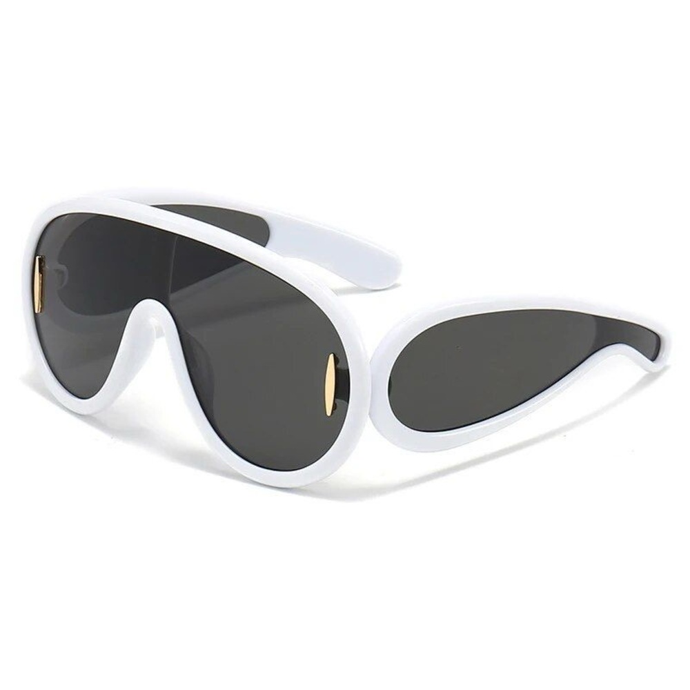 Oversized White Wave Aviator Sunglasses | Acetate Frame | Fashionable Shades